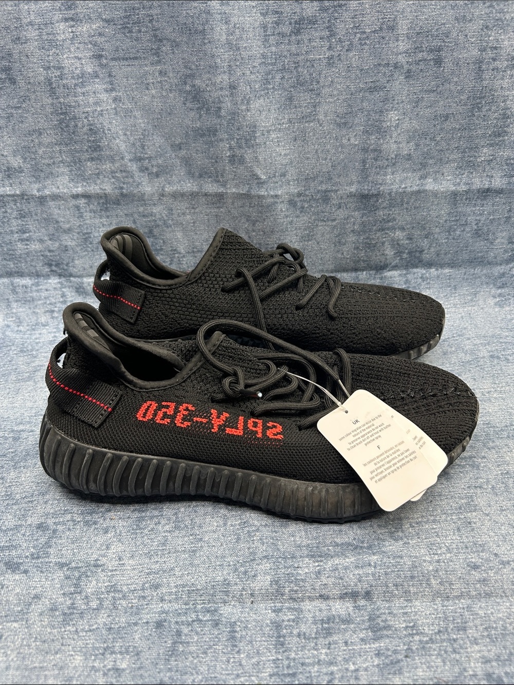 Adidas Yeezy Boost 350 Women's 7 Black Lace Up Prime Knit Red Streetwear NWT